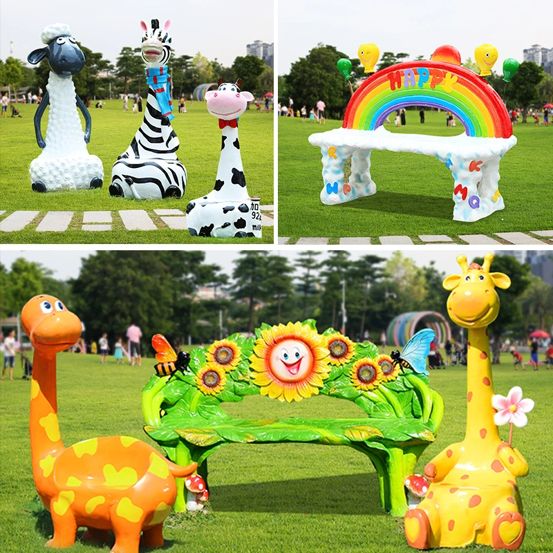 Outdoor Fiberglass Zoo Animals Realistic Animal Statues Fiberglass Animal Molds